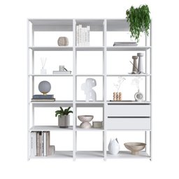 Estante para Livros Modular 3 Peças com 2 Gavetas e 14 Nichos Easy - 2