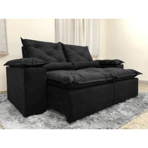 Sofá Retrátil e Reclinável 2,00m em Tecido Veludão C/ Pillow Nos Braços Athenas - Montagem Inclusa:p
