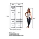 Ver imagem 5 de Guarda Roupa Closet 2 Peças com 1 Cabideiro 2 Gavetas e 6 Nichos Easy Branco