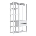 Ver imagem 3 de Guarda Roupa Closet 2 Peças com 1 Cabideiro 2 Gavetas e 6 Nichos Easy Branco