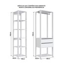 Ver imagem 6 de Guarda Roupa Closet 2 Peças com 1 Cabideiro 2 Gavetas e 6 Nichos Easy