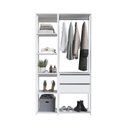Ver imagem 2 de Guarda Roupa Closet 2 Peças com 1 Cabideiro 2 Gavetas e 6 Nichos Easy Branco