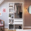 Ver imagem 1 de Guarda Roupa Closet 2 Peças com 1 Cabideiro 2 Gavetas e 6 Nichos Easy Branco