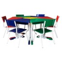 Ver imagem 1 de Conjunto HEXAGONAL Mesas e Cadeiras - 02 A 06 anos - INFANTIL - REALPLAST - 41099