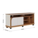Ver mais imagens de Rack Jurerê 150cm P/tv até 65 Polegadas C/detalhe Ripado Artesanal e Pés de Rodízio Incluso Colibri