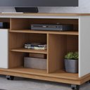 Ver imagem 2 de Rack Jurerê 150cm P/tv até 65 Polegadas C/detalhe Ripado Artesanal e Pés de Rodízio Incluso Colibri