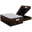 Ver imagem 1 de Cama Box Baú King: Colchão Molas Ensacadas Probel MasterPocket ProDormir Miami + Base CRC Suede Brow