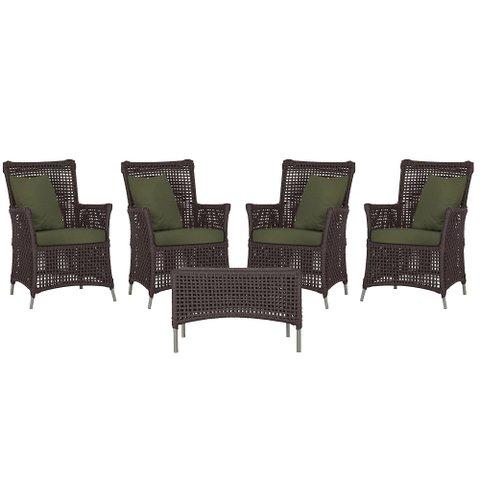 4 Poltronas e 1 Mesa Igapó em Alumínio Pintura Fendi Corda Náutica Estofado 13