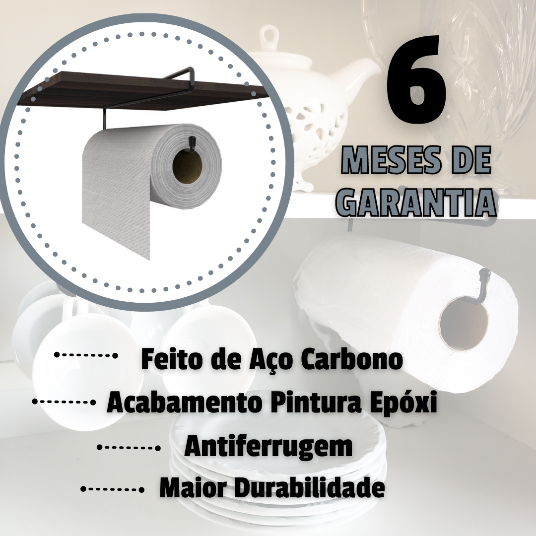 Suporte Porta Papel Toalha Armário Prateleira Cozinha - 7