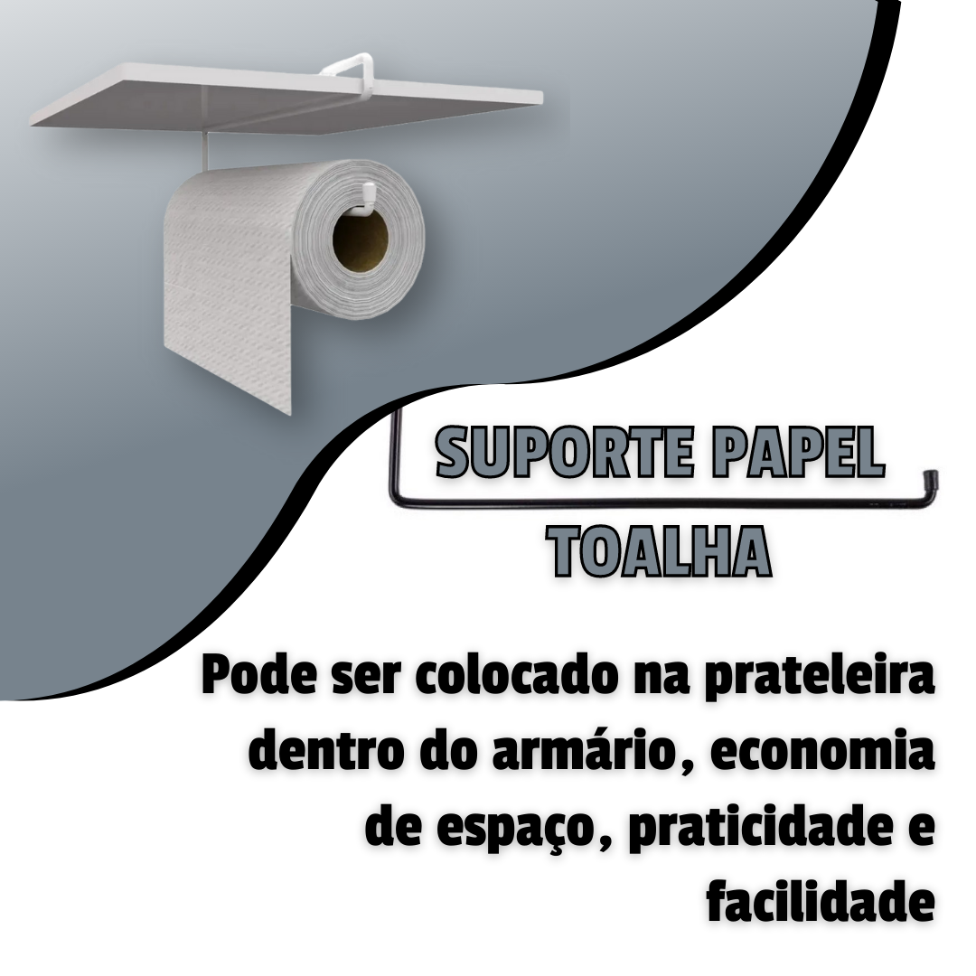 Suporte Porta Papel Toalha Armário Prateleira Cozinha - 6