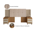 Ver imagem 6 de Cabeceira Estofada Extensível Casal/Queen/King com 2 Mesas de Apoio 4 Gavetas Suiça