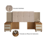 Cabeceira Estofada Extensível Casal/Queen/King com 2 Mesas de Apoio 4 Gavetas Suiça - 6
