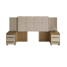 Cabeceira Estofada Extensível Casal/Queen/King com 2 Mesas de Apoio 4 Gavetas Suiça - 3