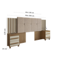 Ver imagem 5 de Cabeceira Estofada Extensível Casal/Queen/King com 2 Mesas de Apoio 4 Gavetas Suiça