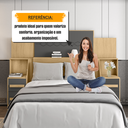 Ver mais imagens de Cabeceira Casal Extensível com 2 Mesas de Cabeceira 4 Gavetas com Tomada Síria 