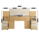 Ver imagem 2 de Cabeceira Casal Extensível com 2 Mesas de Cabeceira 4 Gavetas com Tomada Síria