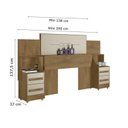 Ver imagem 3 de Cabeceira Casal Extensível com 2 Mesas de Cabeceira 4 Gavetas 2 Tomadas Síria