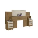 Ver imagem 2 de Cabeceira Casal Extensível com 2 Mesas de Cabeceira 4 Gavetas 2 Tomadas Síria