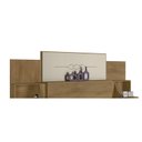 Ver imagem 4 de Cabeceira Casal Extensível com 2 Mesas de Cabeceira 4 Gavetas 2 Tomadas Síria