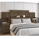 Ver imagem 1 de Cabeceira Casal Extensível com 2 Mesas de Cabeceira 4 Gavetas 2 Tomadas Síria