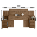 Ver imagem 2 de Cabeceira Casal Extensível com 2 Mesas de Cabeceira 4 Gavetas com Tomada Síria