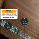 Ver imagem 4 de Cabeceira Casal Extensível com 2 Mesas de Cabeceira 4 Gavetas com Tomada Síria