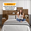 Ver mais imagens de Cabeceira Casal Extensível com 2 Mesas de Cabeceira 4 Gavetas com Tomada Síria