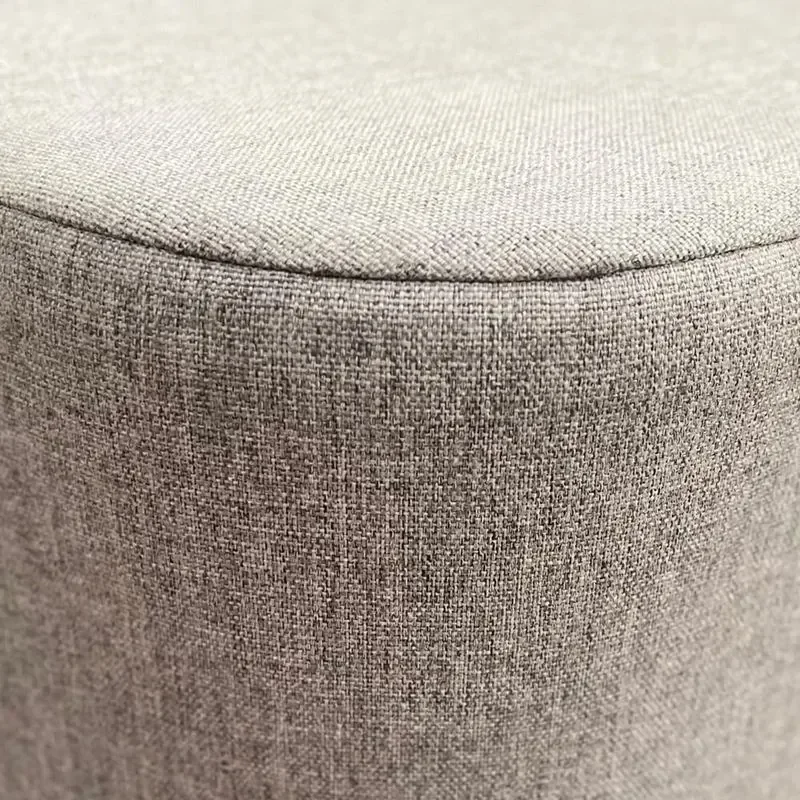 Ver imagem 3 de Puff Ravena Decorar Linho Cinza com Courino Preto