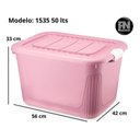 Ver imagem 2 de Caixa Organizadora Container 50 Trava/roda Plasnorthon