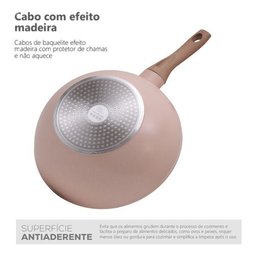 Panela Wok Rosa 28cm Indução Alum. Cerâmico 4mm Style Cook - 4