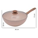 Ver imagem 2 de Panela Wok Rosa 28cm Indução Alum. Cerâmico 4mm Style Cook