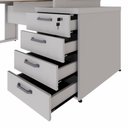 Ver imagem 7 de Mesa Diretor Escritório 150cm a 172cm 4 Gavetas Pé Metal F5