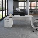 Ver imagem 1 de Mesa Diretor Escritório 150cm a 172cm 4 Gavetas Pé Metal F5