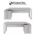 Ver mais imagens de Mesa Diretor Escritório 150cm a 172cm 4 Gavetas Pé Metal F5