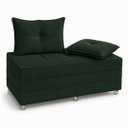 Ver imagem 1 de Puff Cama Dobravel 130cm Casal com Rodízios e Almofadas Cor:Suede Verde Militar