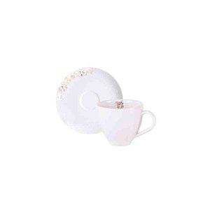 Xícara e Pires de Café Artemis Porcelana Decorada 70 Ml Tramontina
