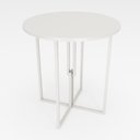 Ver imagem 1 de Mesa Redonda Industrial 80cm Branca Tampo Madeira Branco