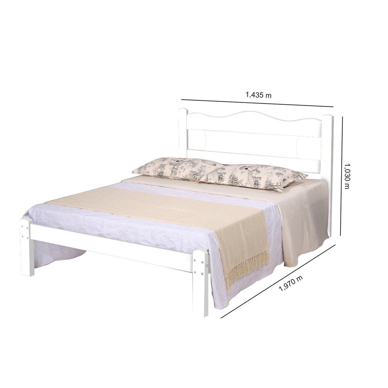 Cama Casal em MDF/MDP Munique - 3