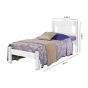 Ver imagem 3 de Cama Solteiro em MDF/MDP Munique Branco