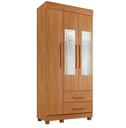 Ver imagem 2 de Guarda Roupa Solteiro com Espelho 3 Portas 2 Gavetas com Pés 86cm Copacabana Cinamomo - Benetil