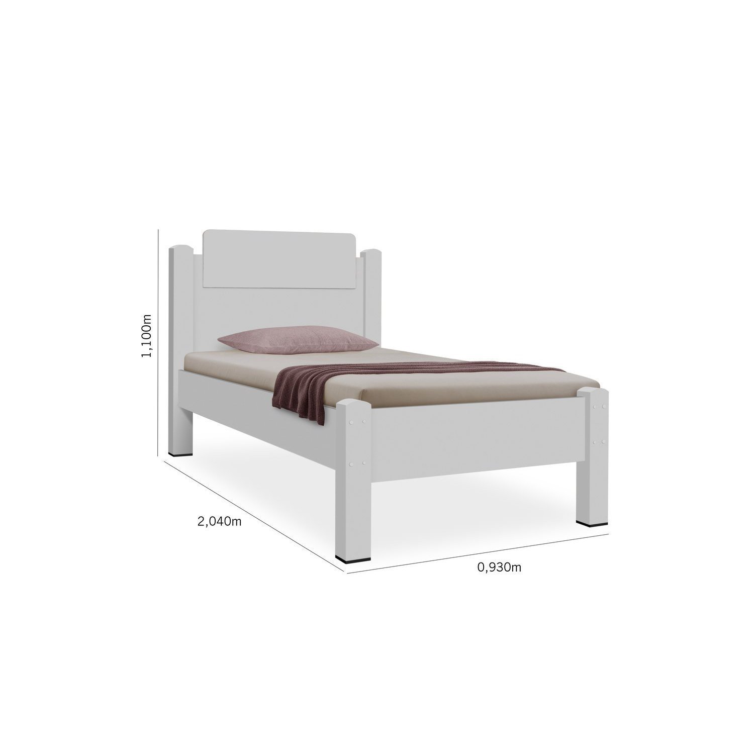 Cama Solteiro em MDF/MDP Paris - 3