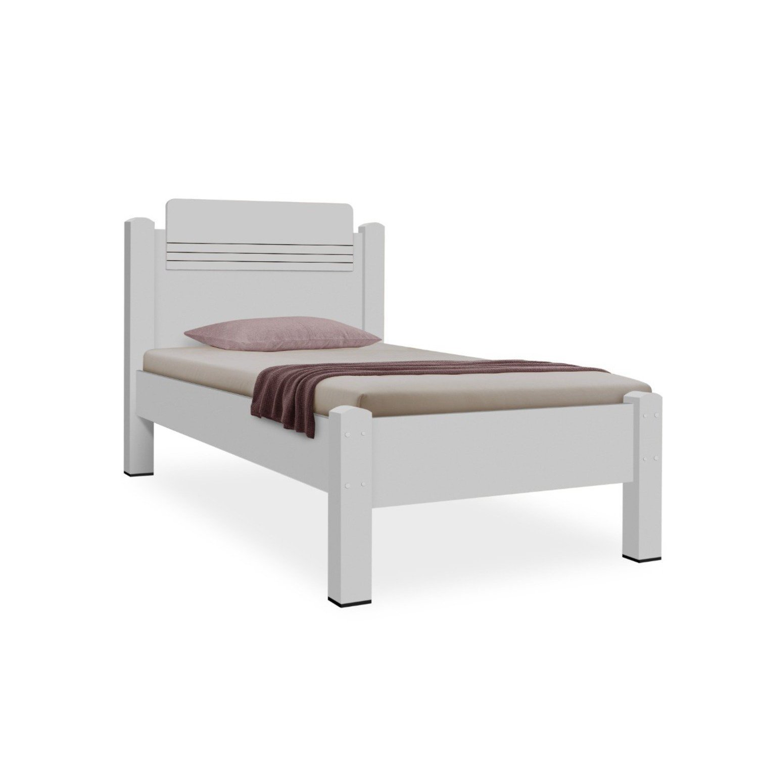 Cama Solteiro em MDF/MDP Paris - 2