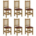 Ver imagem 1 de Kit 6 Cadeiras Madeira Maciça Estofado Corino Marrom Diamante Cor Nogueira Nemargi