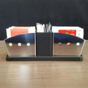 Ver imagem 2 de Kit 2 Suportes Porta Sachês Açúcar Adoçante Colherinha Aço I