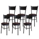 Ver imagem 1 de Conjunto 6 Cadeiras Pretas para Cozinha Viena Cor:preto