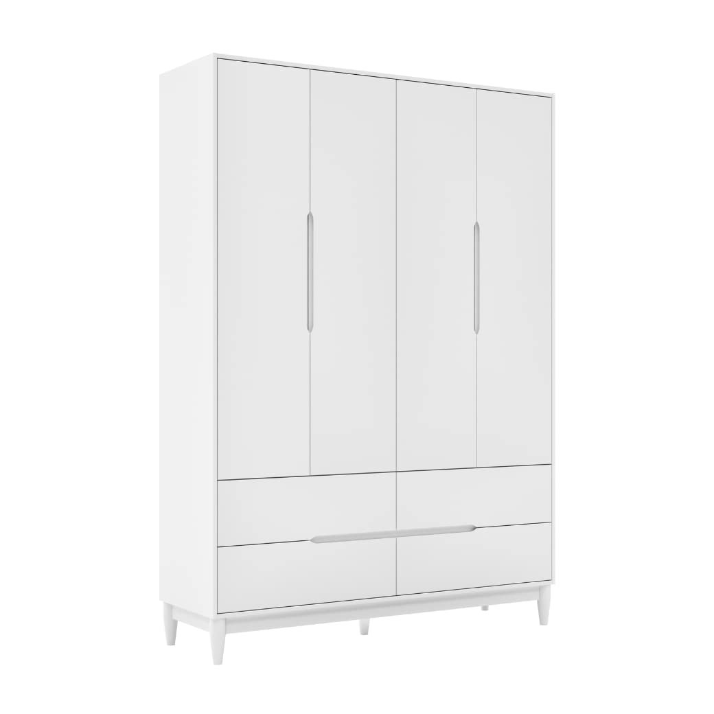 Guarda Roupa Infantil Branco 4 Portas de Mdf Linha Tomi Quater - 2