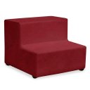 Ver imagem 1 de Escada Estética/ Pet com 2 Degraus Estofada em Veludo Altura 26cm:Vermelho