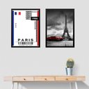 Ver imagem 1 de Kit 2 Quadros Decorativos Paris - Passagem 24x18cm - com Vidro:moldura Preta