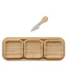 Petisqueira De Bambu Com 4 Peças - 31Cm Com Faca Para Queijo - 1