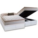 Ver imagem 1 de Cama Box Baú Queen: Colchão Molas Bonnel Herval MasterPocket Inspiracion + Base CRC Courano White(15